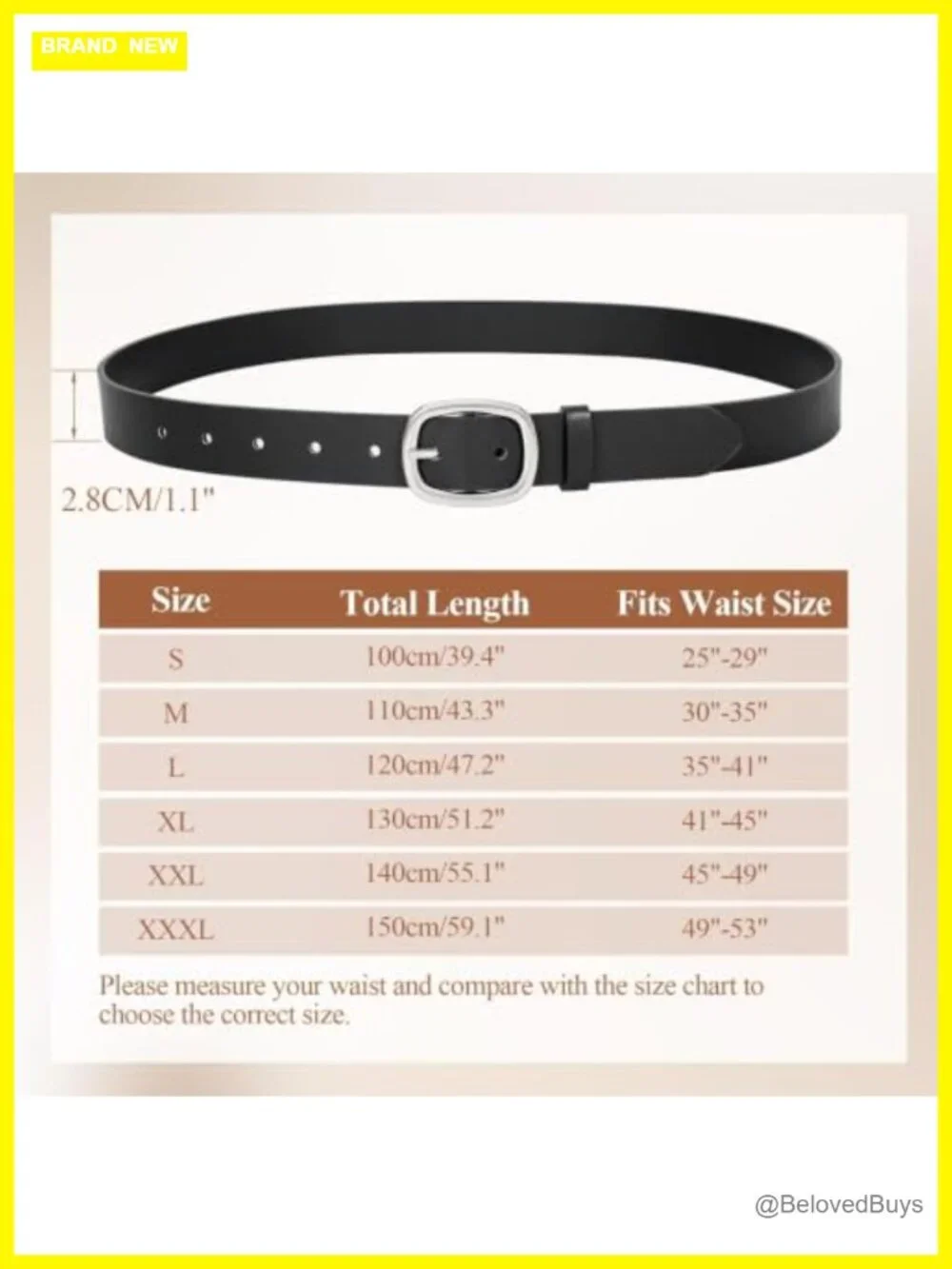 Faux Leather Belt for Women Gold Buckle Waist Belt Jeans Pants Dresses
